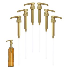 6 قطع من موزع مضخات الشراب، يناسب زجاجات شراب القهوة سعة 25.4 أونصة/750 مل - شراب التوزيع دون عناء، موزع مضخة الشراب للمشروبات والقهوة (ذهبي) in Kuwait