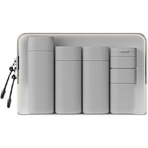 5pcs Travel Cream Dispenser Bottles Set Travel Bottles Toiletry Containers Set, TSA Approved, Travel Essentials (Beige)