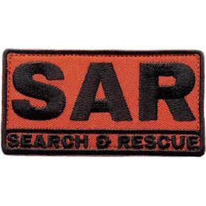 Search and Rescue Team Patch (3.5 Inch) Hook & Loop Orange SAR Badge