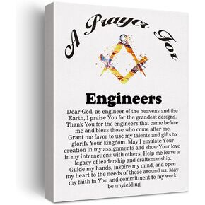 LEXSIVO a Engineer's Prayer Canvas Home Wall Art Decor Engineers Gift Painting 11.5x15 Engineering Professionals Poster Framed Ready to Hang