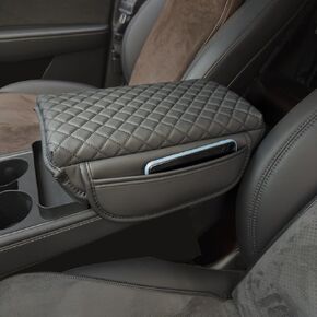 غطاء وحدة التحكم المركزية لطراز Tesla 3 2017-2022 2023 2024 أو الطراز Y 2020-2022 2023 2024 غطاء مسند الذراع وسادة وسادة من جلد البولي يوريثان مسند الذراع ملحقات صندوق المقعد مع جيوب وحقيبة تخزين (أسود)