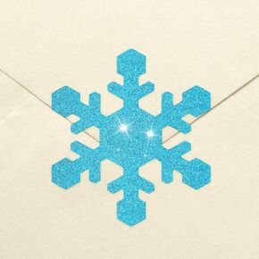 240 Pieces Christmas Envelope Seal Stickers Glitter Snowflake Stickers Christmas Snowflake Envelope Seals Snowflake Invitation Seals Xmas Envelope Decals Glitter Seal for Christmas Mail (Silver)