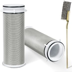 Enhon 2 Pieces Spin Down Sediment Filters Replacement Cartridge,50 μm Replacement Cartridge with Brush Compatible with ISpring FWSP50 FWSP50SL Clear Water Filter