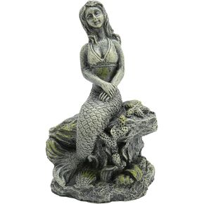Mermaid Fish Tank Decorations,Aquarium Mermaid Statue, Beautiful Fish Tank Safe Resin Decor for Decorations