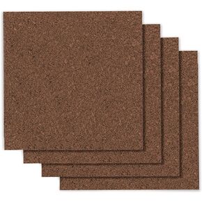 Quartet Cork Board Bulletin Board Tiles, 12" x 12", Corkboard, Mini Wall Bulletin Boards, Decorative Pin Boards for Home Office Decor, Home School Message Board, Modular, Dark Brown, 4 Pack (15050Q)