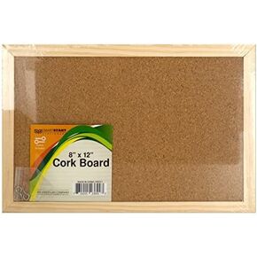 Cork Bulletin Notice Board, 8 X 12 Inches, Wooden Frame; Screws Included (1 Board)