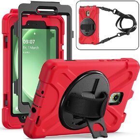 Rantice Samsung Galaxy Tab Active5/Active 3 8.0 Case, with 360 Stand, Handle Hand Strap & Shoulder Strap for Galaxy Tab Active5 8" 2024 X300/X306B, Active3 8" 2020 T570/T575/T577 (Black)