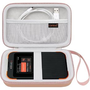Canboc Hard Case Compatible with Solis 5G WiFi Mobile Hotspot, Travel Router Bag, Mesh Pocket fit Charger Cable and Other Accessories, Black (Case Only)