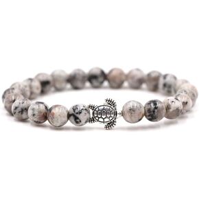 8mm Sea Turtles Beads Bracelet Natutal Stone Gemstone Bracelet Healing Crystal Bracelets Elastic Stretch Bracelet for Women Men