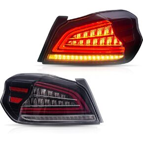VLAND Headlights Assembly Fit for 2008-2014 Subaru WRX Impreza W/Dynamic Start-up DRL, LED Front light with Sequential Turn Signal, Plug-n-Play Headlamp Reflectors, Amber