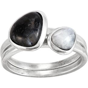Silpada 'Think Bright' Sterling Silver Labradorite and Moonstone Ring Set