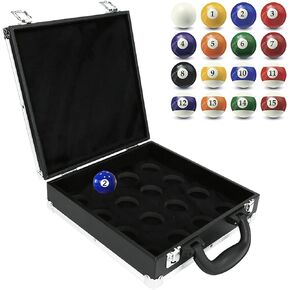 Billiard Balls Storage Box Snooker Ball Storage Container Carrying Travel Case Pool Ball Case Billiards Case with Handle 16 Billiard Balls for Professional Casual Player