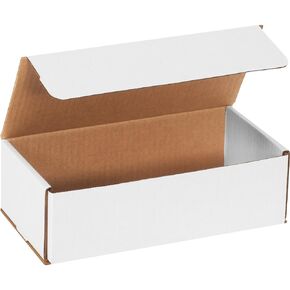 Aviditi White Corrugated Cardboard Mailer Box, 10" L x 5" W x 3" H, Pack of 50, Crush-Proof, for Shipping and Mailing UPS, USPS and FedEx