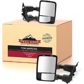Trail Ridge Tow Mirror Upgrade Power Fold Heat Signal Smooth Black Pair for Ford