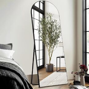 Over The Door Mirror Full Length Miror (Black(Wooden Arched), 59"x20")