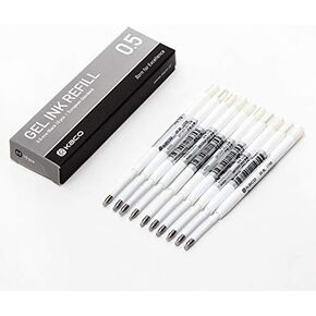 Kaco G2 Gel Ink Refills for Retractable Gel Pens, Fine Point(0.5mm), Pack of 10 (Black)
