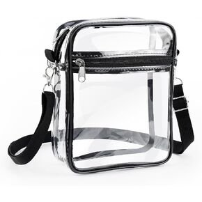 1PCS Clear Crossbody Bag Purse Bag Transparent Messenger Shoulder Bag with Adjustable Shoulder Strap for Beach Concert Travel