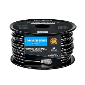 12 Gauge Primary Boat Cable - 100 ft Marine Grade Wire Tinned Oxygen-Free Copper - 12 AWG UL 1426 Standard PVC Wire for Boat, Automotive, Speakers, Camper & Trailers