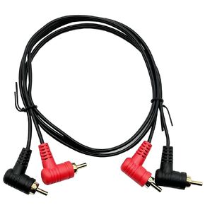 RCA Audio Cable 2RCA Cable, 90 Degree 2-Male to 2-Male RCA Audio Stereo Audio Cord Cable 1m/3ft (RCA Male Straight to Male Bend Red and Black)