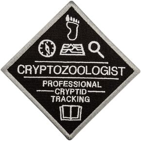 Cryptozoologist Patch - Embroidered Professional Cryptid Tracking - Travel Iron On Patches - Size: 3.9 x 3.9 inches