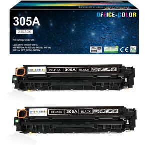305A Black Toner Cartridge Replacement for HP 305A Black CE410A for Laserjet Pro 400 Color M451dn M451dw M451nw Pro 300 M375nw M475dw M475dn Printe ( 2 Pack)