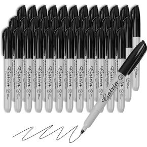 Ultra Fine Point Black Permanent Markers, 36 Pack Ultra Fine Point Black Permanent Marker set, Works on paper, Plastic, Stone, Glass, Metal