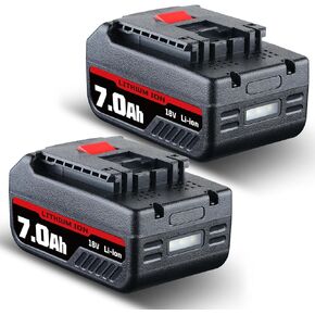 2Pack BAT609 7000mAh Replacement for Bosch 18V Battery BAT618 BAT609 BAT622 BAT609G BAT618G BAT619 BAT619G BAT610G Cordless Power Tool Li-ion Battery