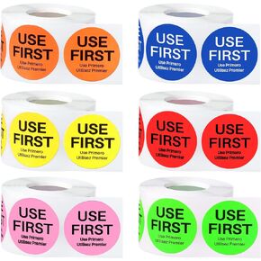 3000 Pcs 1.5 Inch Use First Inventory Control Label Permanent Adhesive Restaurant Quality Food Labels Use First Stickers Food Service Disposable Food Labels Small Circle Stickers (Assorted Colors)