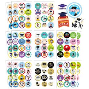 206Pcs Graduation Stickers Class of 2024 Stickers for Graduation Decorations, Graduation Stickers for Envelopes Scrapbooking Graduation Cap Stickers Graduation Candy Labels Party Favors Supplies Decor