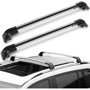ECCPP Car Top Luggage Carrier Bar Black Fit for Volkswagen Tiguan Sport Utility 2010 2011 2012 2013 2014 2015 2016,Aluminum Roof Rack Cross Bars