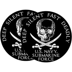 eDesign 2-Pack US Navy Submarine Force Deep Silent Fast Deadly Vinyl Sticker Decal - 4 Inches - US Navy Decals for Vehicle Car Truck SUV Van Window Bumper Wall Laptop Tablet and Any Smooth Surface