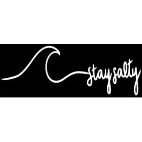 Stay Salty - (5 X 2 - White) - Vinyl Decal - for Windshild, Windows, Bumpers, Laptops, Phones