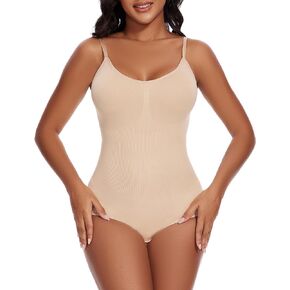 MISS MOLY Womens Shapewear Bodysuit Sexy V Ncek Spaghetti Tummy Control Seamless Skims Body Shaper Tank Top Sculpting Briefs