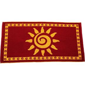 Arus Jacquard Woven Turkish Terry Cotton Beach Towel, Sun, Gold, 36x64