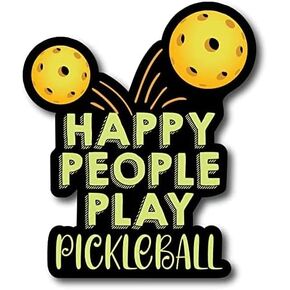 Magnet Me Up Happy People Play Pickleball Magnet Decal, 5x6 Inch, Heavy Duty Automotive Magnet for Car Truck SUV Or Any Other Magnetic Surface, Great Gift for Sports Enthusiast, Crafted in USA