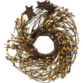 CWI Gifts Pip and Twig with Rusty Star Wreath, 10-Inch, Burgundy