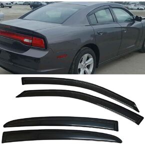 Smoke Tinted Window Sun Rain Visors Vent Guard Wind Deflector Shade Compatible with Dodge Charger 2011-2021