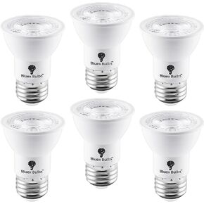 6 Pack PAR16 LED Bulb Long Neck 7W 75 Watt Equivalent 500 Lumens E26 3000K Warm White Dimmable Bright LED Track Lighting Bulbs Mini Light Bulbs, Short Light Bulbs, Flood Light PAR16 LED Spotlight Bulb