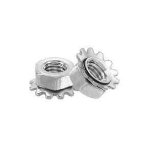 uxcell 100Pcs M3 K-Lock Nut with External Tooth Washer, 304 Stainless Steel Star Locking Nuts Washers, Silver