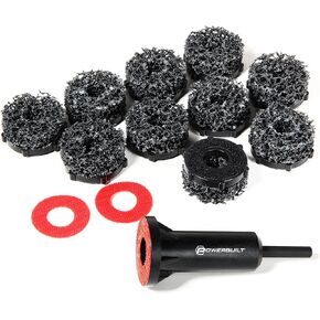 Powerbuilt Brake Rotor Resurfacing Kit, Cleaning, Polishing, Remove Rust and Grime, Drill Attachment 13 Pieces 940382