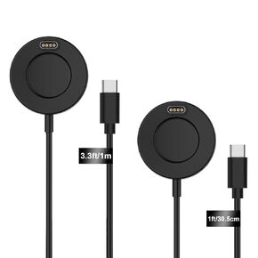 COSOOS 2-Pack USB C Charger for Samsung Watch Charger, Galaxy Watch6/6 Classic/ 5/5 Pro/4/4 Classic/3/Active 2/1, 1m Long & 30cm Short Replacement Type C Wireless Charging Cables for Galaxy Watch