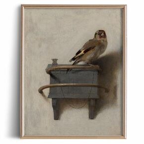 Farmhouse Still Life Picture Living Room - 11 x 14 Art Print- Rustic Vintage Decor for Bedroom - Moody Bird Beige 19th Century Oil Painting - Art Deco Wall Art for Kitchen - Antique French Poster