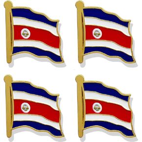 4 Pack Costa Rica Flag Lapel Pin - Costa Rican Flags Pins Lapel Hat Backpacks Suit Decoration & Men Women Waving Patriotic Enamel Metal Badge Souvenir