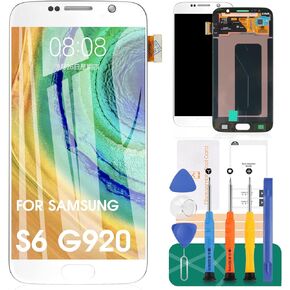 OLED لاستبدال شاشة Samsung Galaxy S6 لجهاز Galaxy S6 LCD لشاشة Galaxy S6 لـ G920 G920A G920i G920T G920F G9200 محول رقمي لشاشة تعمل باللمس مجموعة إصلاح أجزاء