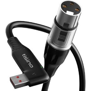 tisino XLR إلى كابل USB، كابل USB للزاوية اليمنى إلى 3 دبوس، كابل USB إلى XLR أنثى ميكروفون محول كابل تحويل رابط الميكروفون لتسجيل الصوت، الكاريوكي، البث المباشر - 3m/10ft in Kuwait
