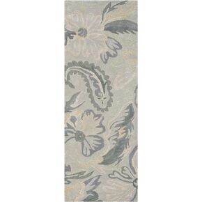SAFAVIEH Jardin Collection 6' Round Grey / Dark Grey JAR463A Handmade Floral Premium Wool Area Rug