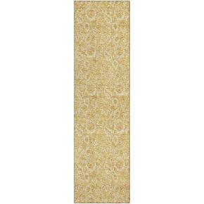 Chantille ACN661 Gold 2'3" x 7'6" Indoor Outdoor Hallway Runner Rug, Easy Clean, Machine Washable, Non Shedding, Kitchen Area Carpet for Bathroom, Patio, Laundry and Bedroom Rug