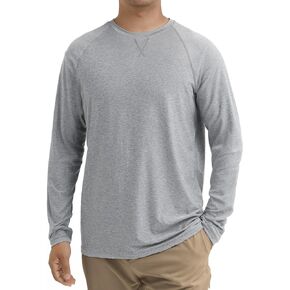 Men's UPF 50+ Sun Protection Fishing Shirt Long Sleeve UV SPF Lightweight T-Shirt Rash Guard for Running Hiking