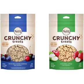 Nutro All Natural Crunchy Training Treats for Dogs 2 Flavor Variety Bundle: (1) Mixed Berries, and (1) Apple, 16 Oz. Ea. (2 Bags Total)