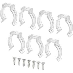 MECCANIXITY T8 U Clips Holder Bracket Fluorescent Tube Light Fixture Plastic Pipe Clamps with Screws for LED Bulbs Ceiling Lamp, Pack of 20